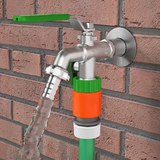 CALIDO ventil voda páka GARDEN BIS nezámrzný 1/2&quot; záhradný s dvomi vývodmi, hadicová prípojka 15 mm a adaptér pre hadicovú rýchlospojku