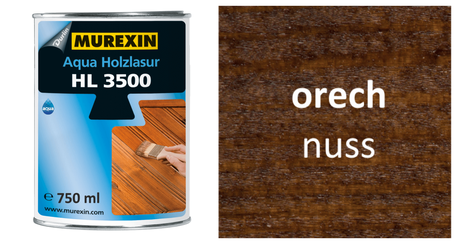 MUREXIN lazúra na drevo Aqua HL 3500, orech (750 ml)
